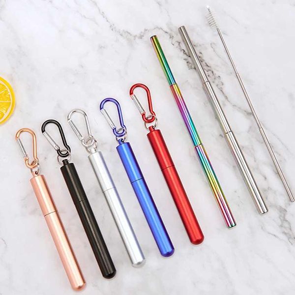 fda portable reusable drinking straws keychain stainless steel metal telescopic straws with aluminum case & cleaning brush zza1823
fda portable reusable drinking straws keychain stainless steel metal telescopic straws with aluminum case & cleaning brush zza1823