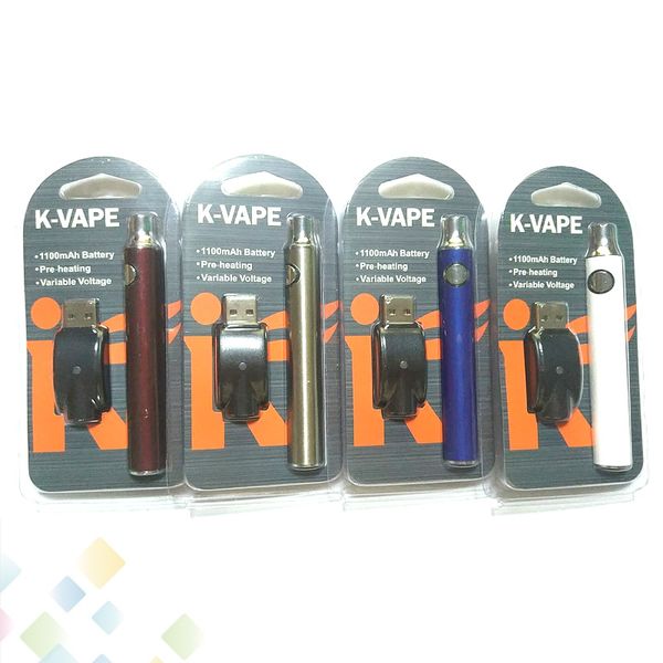 K-VAPE Preheating Battery Kit 1100mah Vape Pen VV Preheat Battery 510 Thread USB Charger In Individual Blister Packaging DHL Free
K-VAPE Preheating Battery Kit 1100mah Vape Pen VV Preheat Battery 510 Thread USB Charger In Individual Blister Packaging DHL Free