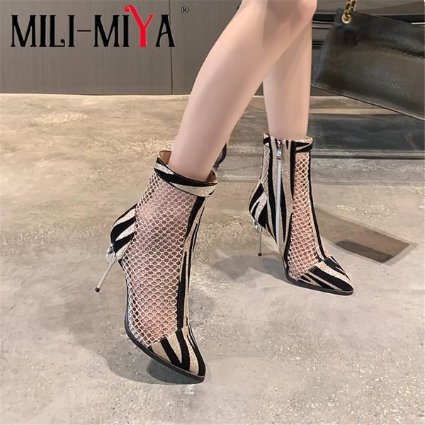 mili-miya fashion women cool boots microfiber&mesh breathe zipper pointed toe mixed colors thin heels large size 34-50, Black
mili-miya fashion women cool boots microfiber&mesh breathe zipper pointed toe mixed colors thin heels large size 34-50, Black