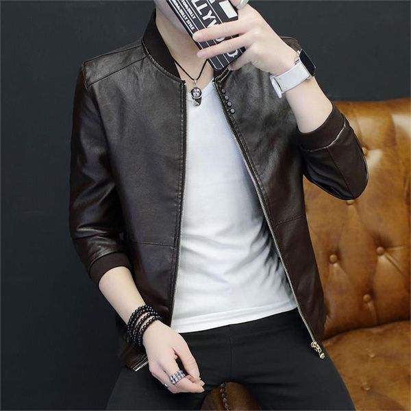 men slim pu leather jackets stand collar long sleeve autumn coats for men male leather jackets solid casual brand clothing, Black
men slim pu leather jackets stand collar long sleeve autumn coats for men male leather jackets solid casual brand clothing, Black