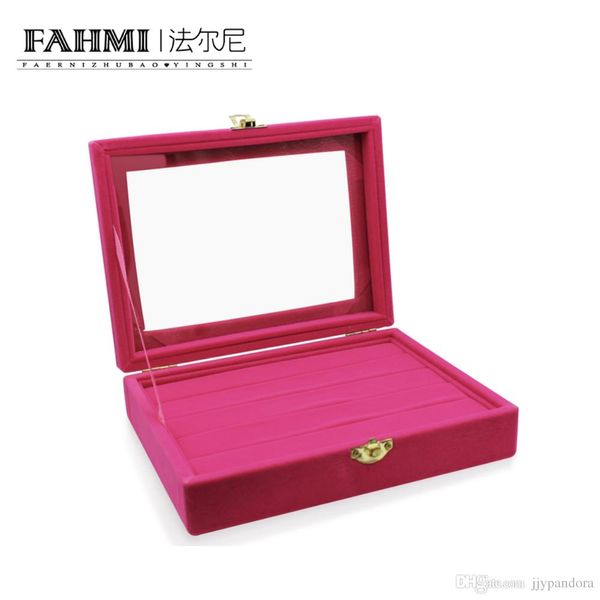 

fahmi original ring transparent pink charming display box jewelry protection gift fashion simple exquisite display box factory, Black;white