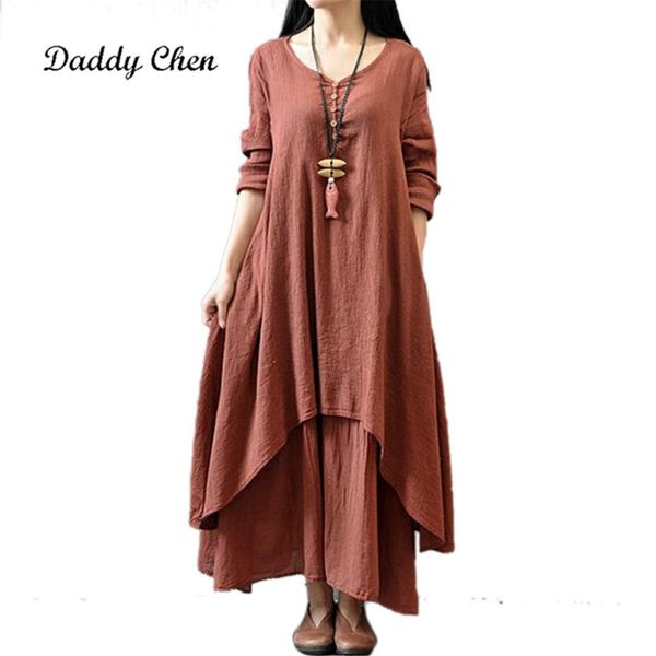 2019 fashion women fake two long section dresses fairy princess linen dress loose long-sleeved cotton dresses women's maxi -5xl, Black;gray
2019 fashion women fake two long section dresses fairy princess linen dress loose long-sleeved cotton dresses women's maxi -5xl, Black;gray