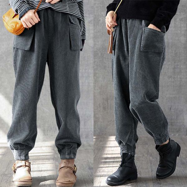 women's corduroy pants 2019 velvets pants elastic waist pantalon woman palazzo female casual autumn trousers plus size turnip, Black;white
women's corduroy pants 2019 velvets pants elastic waist pantalon woman palazzo female casual autumn trousers plus size turnip, Black;white