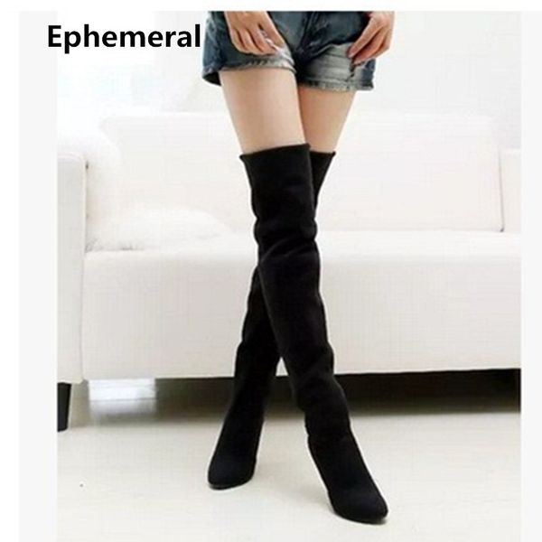 ladies big size11 12 velvet flock stretchable plain thin hight heeled boots women shoes pointed toe ove the knee winter boot, Black
ladies big size11 12 velvet flock stretchable plain thin hight heeled boots women shoes pointed toe ove the knee winter boot, Black