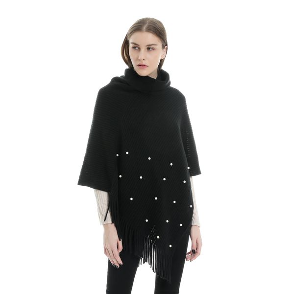 women pearl tassel turtleneck pullovers shawl scarf cashmere warm high collar solid color big cape blanket wraps female, Blue;gray
women pearl tassel turtleneck pullovers shawl scarf cashmere warm high collar solid color big cape blanket wraps female, Blue;gray