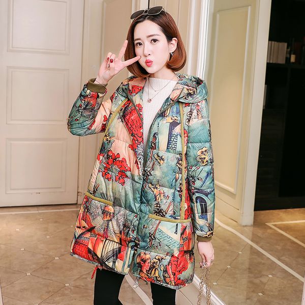 long down jacket vintage print hooded white duck down loose coats female 2019 new fashion mid-length warm winter clothes women, Black
long down jacket vintage print hooded white duck down loose coats female 2019 new fashion mid-length warm winter clothes women, Black