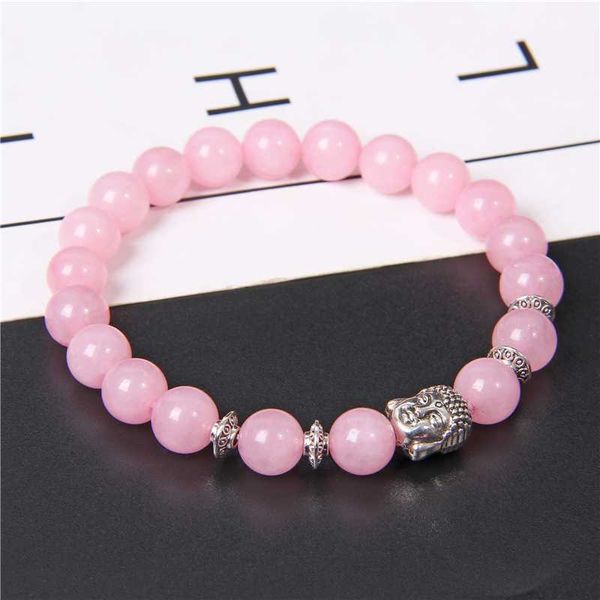 women buddha bracelet natural rose pink quartz crystal stone beads bracelet silver lotus ohm charm yoga jewelry gifts, Black
women buddha bracelet natural rose pink quartz crystal stone beads bracelet silver lotus ohm charm yoga jewelry gifts, Black