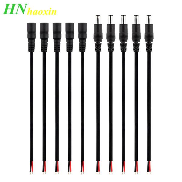 Haoxin 5.5 X 2.1mm Dc Female And Male Power Jack Connector Adapter Wire Cable 15cm For 5050 3528 Led Strip