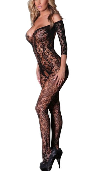 women lace floral open crotch fishnet bodystockings off-shoulder scoop back one-piece lingerie exotic jumpsuit teddy underwear, Black;white
women lace floral open crotch fishnet bodystockings off-shoulder scoop back one-piece lingerie exotic jumpsuit teddy underwear, Black;white
