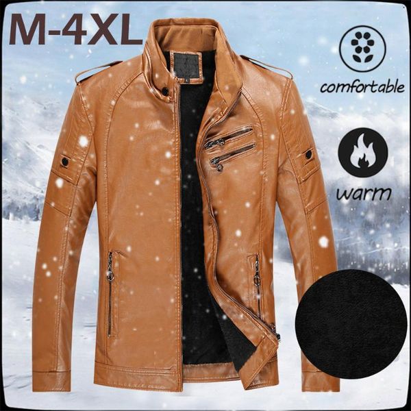 men's winter vintage zipper stand collar solid imitation leather coat outerwear faux leather stand collar zipper pockets plus, Black
men's winter vintage zipper stand collar solid imitation leather coat outerwear faux leather stand collar zipper pockets plus, Black