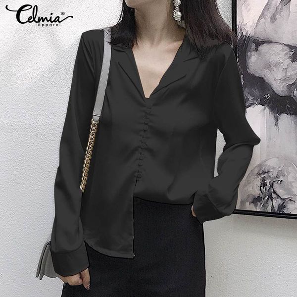 celmia women blouses 2019 new fashion v neck long sleeve female office shirts plus size casual loose work blusas femininas, White
celmia women blouses 2019 new fashion v neck long sleeve female office shirts plus size casual loose work blusas femininas, White