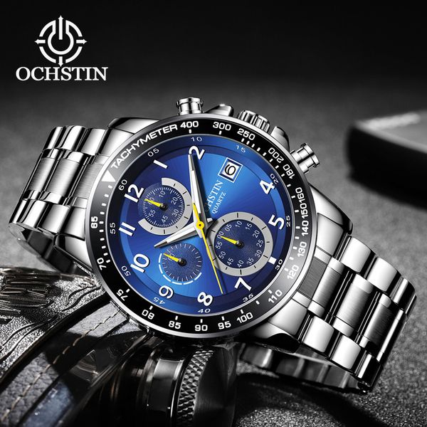 ochstin men watch chronograph wristwatch date sport stainless steel male clock relogio masculino 6112, Slivery;brown
ochstin men watch chronograph wristwatch date sport stainless steel male clock relogio masculino 6112, Slivery;brown