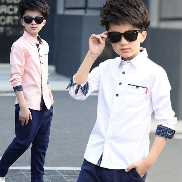 spring 2019 cotton dot sleeve patchwork teenage blouse infant single breasted shirt for boys kids school children clothing, White;black
spring 2019 cotton dot sleeve patchwork teenage blouse infant single breasted shirt for boys kids school children clothing, White;black