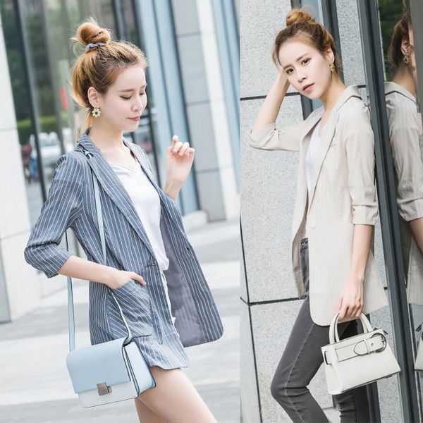 2019 new summer fashion women blazer korean version mid long style slim fit blazers jacket, White;black
2019 new summer fashion women blazer korean version mid long style slim fit blazers jacket, White;black