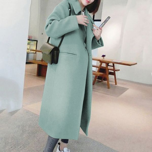 women wool coat 2019 winter casual korean version slim long coat full sleeve suit collar womens plus size warm coats green, Black
women wool coat 2019 winter casual korean version slim long coat full sleeve suit collar womens plus size warm coats green, Black