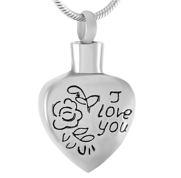 ijd8362 stainless steel cremation urn necklace flower heart 'i love you' pendant cremation jewelry memorial ashes keepsake, Silver
ijd8362 stainless steel cremation urn necklace flower heart 'i love you' pendant cremation jewelry memorial ashes keepsake, Silver