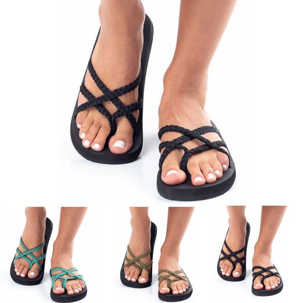 sagace women slippers 2019 fashion womens flip flops shoes casual rope knot beach open toe flat large size slippers apr2, Black
sagace women slippers 2019 fashion womens flip flops shoes casual rope knot beach open toe flat large size slippers apr2, Black