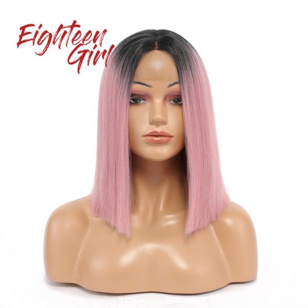 synthetic lace front wig straight hair 14 inch lace wigs for black women ombre hair synthetic front wig