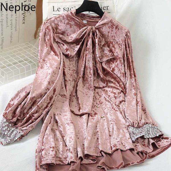 neploe o neck lace up bow design gold velet blouse long sleeve sequined patchwork blusas autumn spring 2020 new shirt solid48519, White
neploe o neck lace up bow design gold velet blouse long sleeve sequined patchwork blusas autumn spring 2020 new shirt solid48519, White