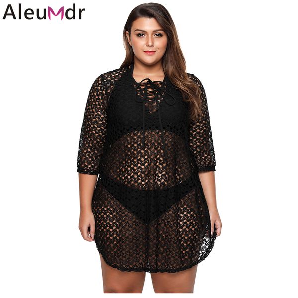 aleumdr women swimsuit beach dress black crochet lace up plus size cover up kaftan beachwear bikini bathing suit tunic lc420036, Blue;gray
aleumdr women swimsuit beach dress black crochet lace up plus size cover up kaftan beachwear bikini bathing suit tunic lc420036, Blue;gray
