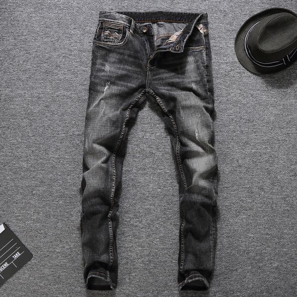 black gray color fashion men jeans classic style slim fit ripped jeans homme balplein brand men stretch biker, Blue
black gray color fashion men jeans classic style slim fit ripped jeans homme balplein brand men stretch biker, Blue