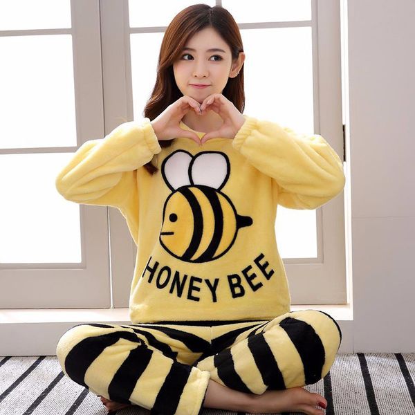 skyyue winter plus velvet thicken coral fleece female lovely little bee keep warm pajamas home woman leisure, Blue;gray
skyyue winter plus velvet thicken coral fleece female lovely little bee keep warm pajamas home woman leisure, Blue;gray