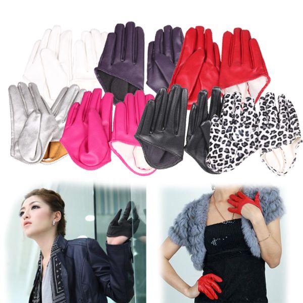 woman tight half palm gloves imitation leather five finger mittens vivid color, Blue;gray
woman tight half palm gloves imitation leather five finger mittens vivid color, Blue;gray