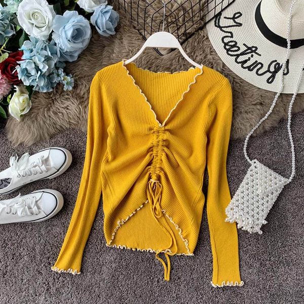 women's sweaters nicemix autumn women ruched casual knitwear drawstring lace up pullovers ladies thin jumpers sueter mujer, White;black
women's sweaters nicemix autumn women ruched casual knitwear drawstring lace up pullovers ladies thin jumpers sueter mujer, White;black