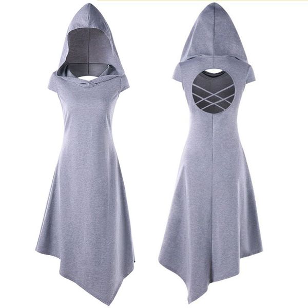 solid color women dress swing vintage gothic steampunk cut out hollow hooded party club long asymmetric ladies, Black;gray
solid color women dress swing vintage gothic steampunk cut out hollow hooded party club long asymmetric ladies, Black;gray