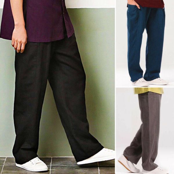 new style men's pants linen loose pants beach elastic fitness with pocket long slacks trousers solid autumn fashion 2019, Black
new style men's pants linen loose pants beach elastic fitness with pocket long slacks trousers solid autumn fashion 2019, Black