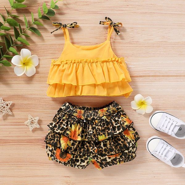 children's fashion leopard suit clothes girl's ruffled suspender + floral print shorts child kids ciothing sets 2pcs, White
children's fashion leopard suit clothes girl's ruffled suspender + floral print shorts child kids ciothing sets 2pcs, White