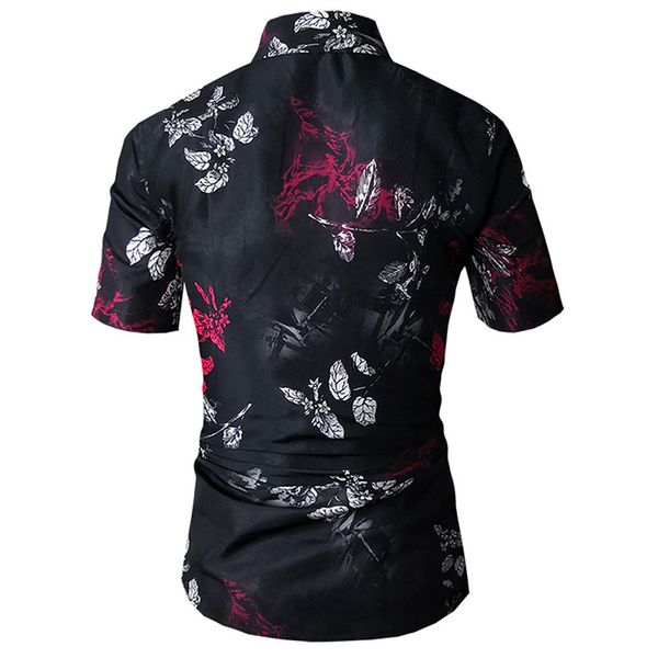men's casual shirts summer for men short sleeved mens printed turn down collar, White;black
men's casual shirts summer for men short sleeved mens printed turn down collar, White;black