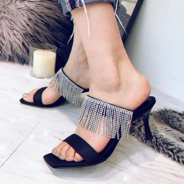 high-heeled shoes lady woman's slippers big size beige heeled sandals luxury slides jelly flip flops shose women thin heels, Black
high-heeled shoes lady woman's slippers big size beige heeled sandals luxury slides jelly flip flops shose women thin heels, Black