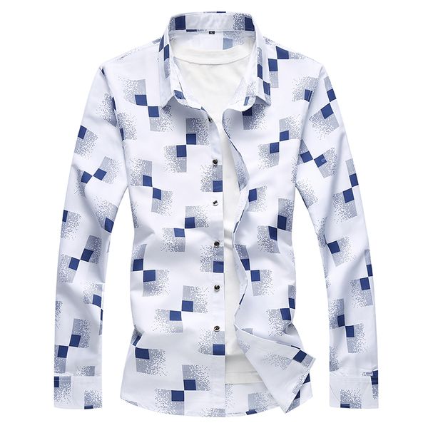 2018 spring plaid print man shirt long sleeve luxury plus size 7xl shirt silk men designer dress shirts men, White;black
2018 spring plaid print man shirt long sleeve luxury plus size 7xl shirt silk men designer dress shirts men, White;black