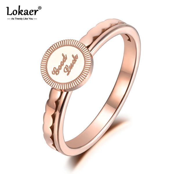 lokaer good luck anniversary rings for women rose gold color brand jewelry stainless steel engagement ring no fade r19003, Silver
lokaer good luck anniversary rings for women rose gold color brand jewelry stainless steel engagement ring no fade r19003, Silver