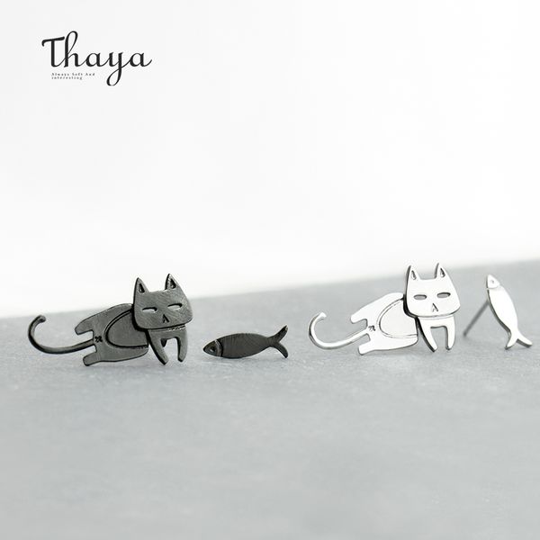 thaya cute cat fish trendy earrings female s925 sterling silver animal ear hook stud for women lovely party gifts cx200624, Golden;silver
thaya cute cat fish trendy earrings female s925 sterling silver animal ear hook stud for women lovely party gifts cx200624, Golden;silver