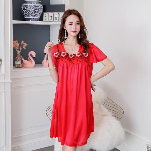 plus size 4xl nightwear dress luxury nightgown women night dress ladies home dressing ice satin silk night gowns sleepwear, Black;red
plus size 4xl nightwear dress luxury nightgown women night dress ladies home dressing ice satin silk night gowns sleepwear, Black;red