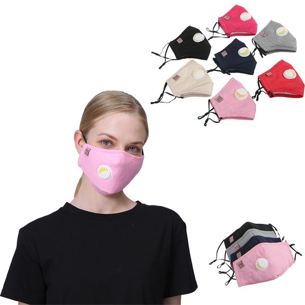 

Face Mask With Valve PM2.5 Cotton Dust Mask Washable Mouth Masks For Student Adult Women Men Reusable Mask Protective Fashion Shield