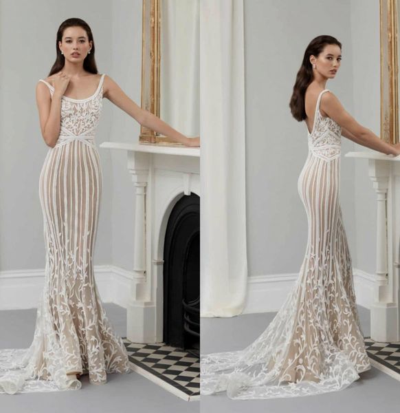 2019 mermaid wedding dresses steven khalil scoop neck lace appliques sweep train beach wedding dress backless nude lining boho bridal gowns, White
2019 mermaid wedding dresses steven khalil scoop neck lace appliques sweep train beach wedding dress backless nude lining boho bridal gowns, White