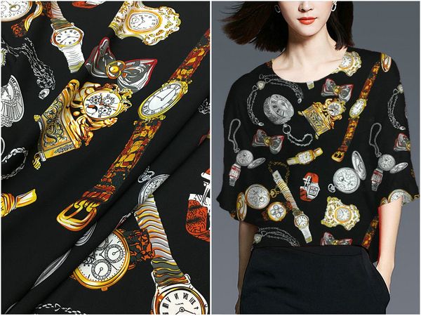 brand watch printing 140cm wide silk crepe de chine fabric pure silk dress clothing fabric anti-wrinkle fashion women's clothing, Black;white
brand watch printing 140cm wide silk crepe de chine fabric pure silk dress clothing fabric anti-wrinkle fashion women's clothing, Black;white