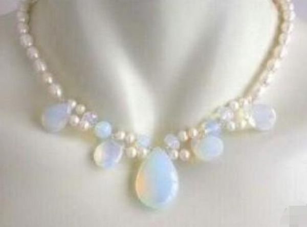 shupping j0035 blue fire and freshwater opal pearl necklace racimo, Silver 
shupping j0035 blue fire and freshwater opal pearl necklace racimo, Silver