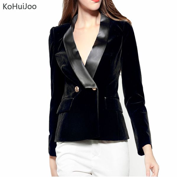 kohuijoo slim black women's blazers and jackets long sleeve double breasted basic solid office female formal velvet jackets lady, White;black
kohuijoo slim black women's blazers and jackets long sleeve double breasted basic solid office female formal velvet jackets lady, White;black
