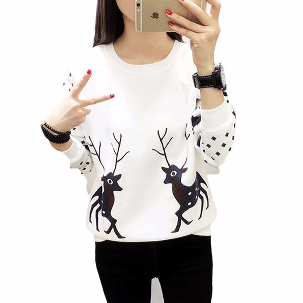 deer christmas fleece warm pullover women t-shirt womens sweaters 2019 winter autumn pull femme, White
deer christmas fleece warm pullover women t-shirt womens sweaters 2019 winter autumn pull femme, White