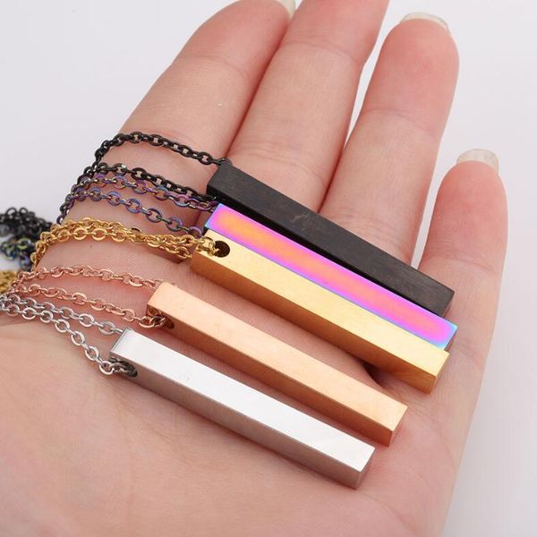5pcs 5*40mm 3d bar necklace mirror polish 316l stainless steel necklace jewelry 5 colors with 45cm long chain gifts, Silver
5pcs 5*40mm 3d bar necklace mirror polish 316l stainless steel necklace jewelry 5 colors with 45cm long chain gifts, Silver