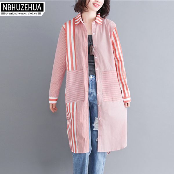 nbhuzehua women shirts long sleeve blouse 2019 spring loose striped blouse long shirts for women big size 4xl 5xl 19-d128, White
nbhuzehua women shirts long sleeve blouse 2019 spring loose striped blouse long shirts for women big size 4xl 5xl 19-d128, White