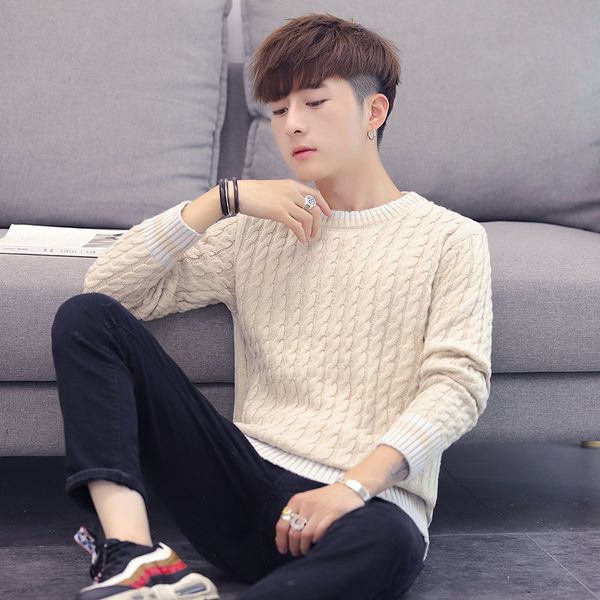 ho new 2019 autumn round collar men sweater twist turtleneck sweater knit unlined upper garment, White;black
ho new 2019 autumn round collar men sweater twist turtleneck sweater knit unlined upper garment, White;black