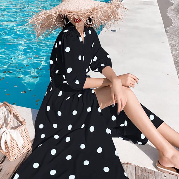 casual dresses elegant black white dot long lantern sleeve dress bohemian print summer v-neck beach sundress party robe xa223f, Black;gray
casual dresses elegant black white dot long lantern sleeve dress bohemian print summer v-neck beach sundress party robe xa223f, Black;gray