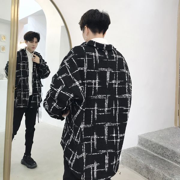 quality autumn spring plaid shirt jacket men knitting woolen oversized loose black color new fashion, Black;brown
quality autumn spring plaid shirt jacket men knitting woolen oversized loose black color new fashion, Black;brown