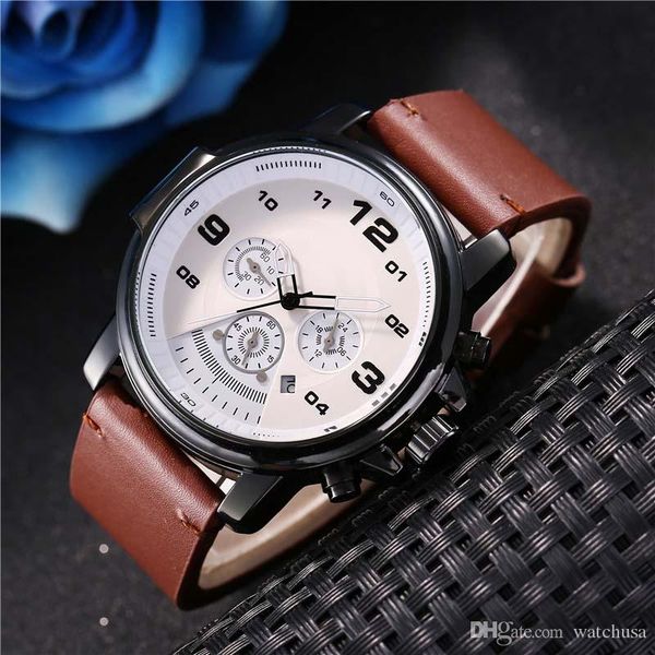 leather strap mens watches fashion quartz calendar life waterproof chronograph round ceramic dial sport business wrist watch wholesale, Slivery;brown
leather strap mens watches fashion quartz calendar life waterproof chronograph round ceramic dial sport business wrist watch wholesale, Slivery;brown