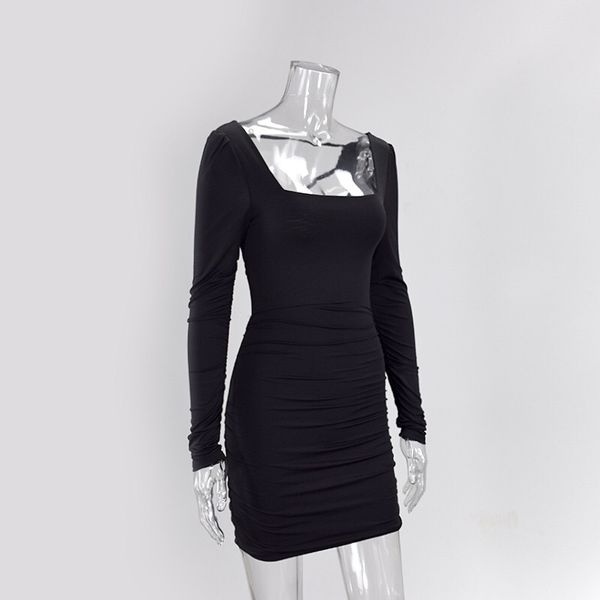 2020 style solid color long sleeve backless package buttocks night club party black woman dress, White;black
2020 style solid color long sleeve backless package buttocks night club party black woman dress, White;black